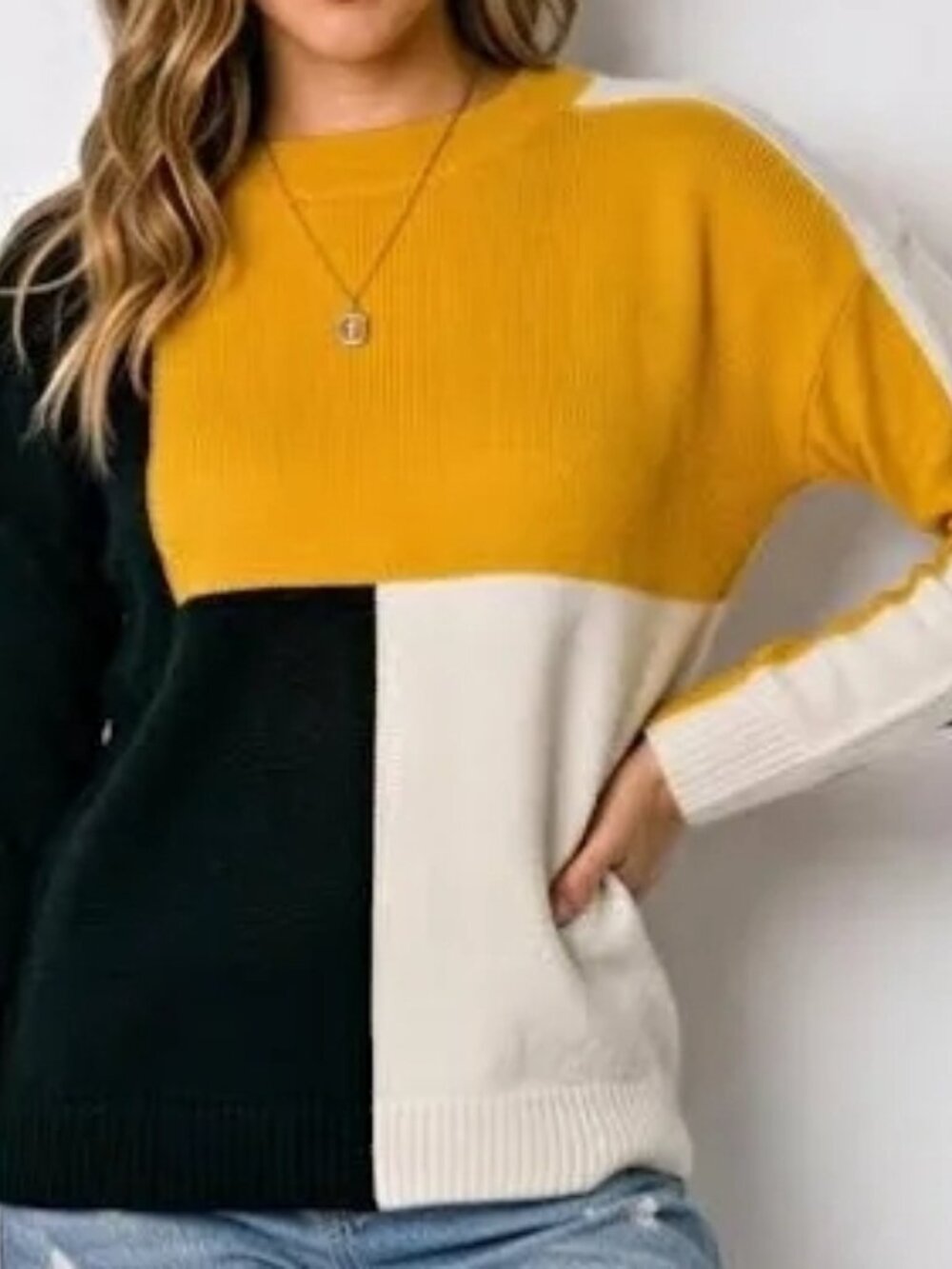 Hem & Thread: Asymmetric Color Block Sweater